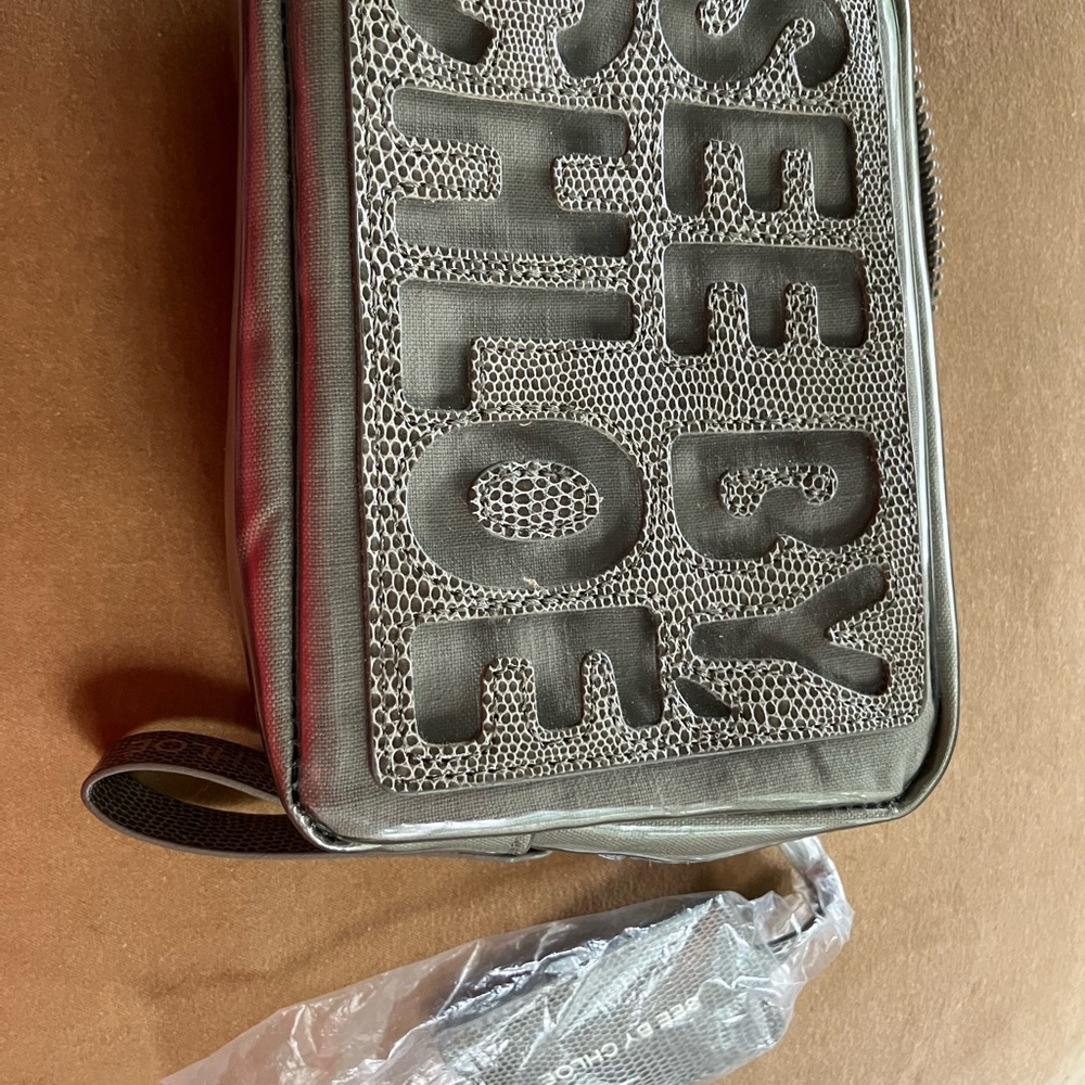 See By Chloe Textured Gray Makeup Bag